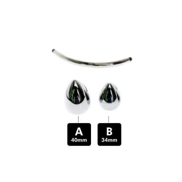 Metall-Analplug mit Doppelkopf - Keuschheitszubehör