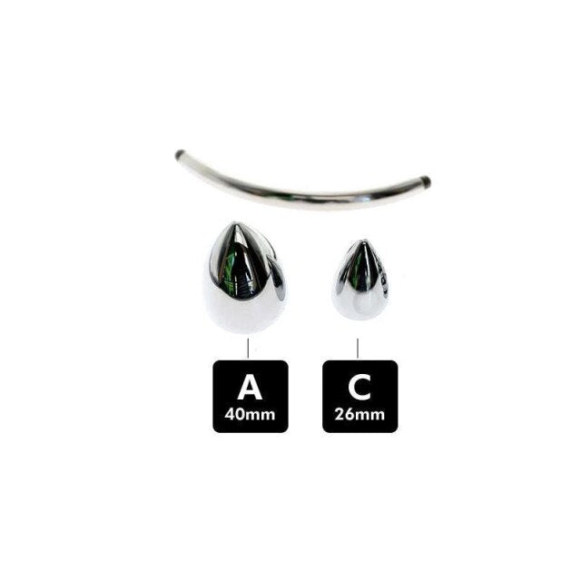 Metall-Analplug mit Doppelkopf - Keuschheitszubehör