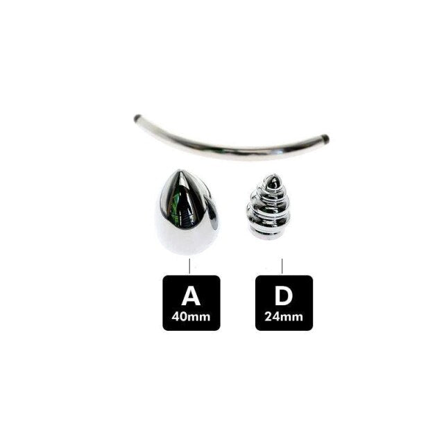 Metall-Analplug mit Doppelkopf - Keuschheitszubehör