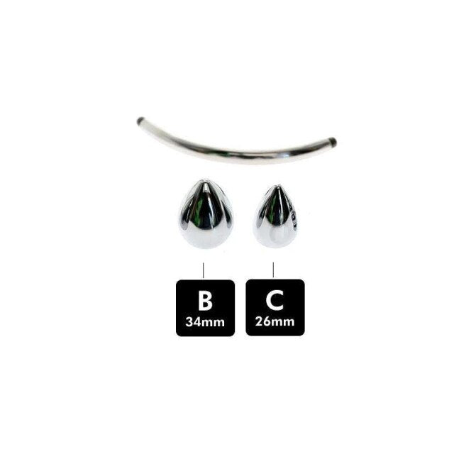 Metall-Analplug mit Doppelkopf - Keuschheitszubehör
