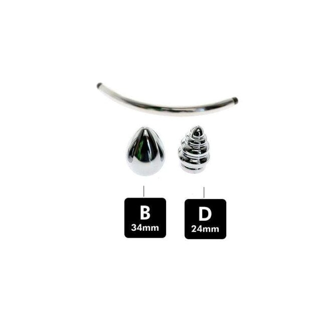 Metall-Analplug mit Doppelkopf - Keuschheitszubehör