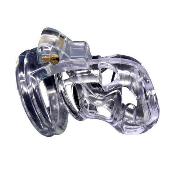 Plastik Keuschheitskäfig Mann - Clear fire transparent - Peniskäfig.de